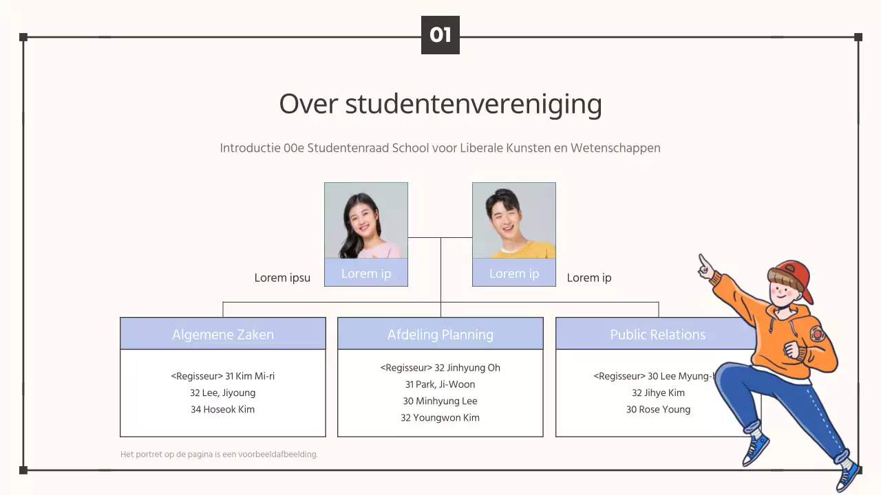 Aankondiging van de plenaire eindejaarsvergadering in een eenvoudige stijl van beige en lichtblauw