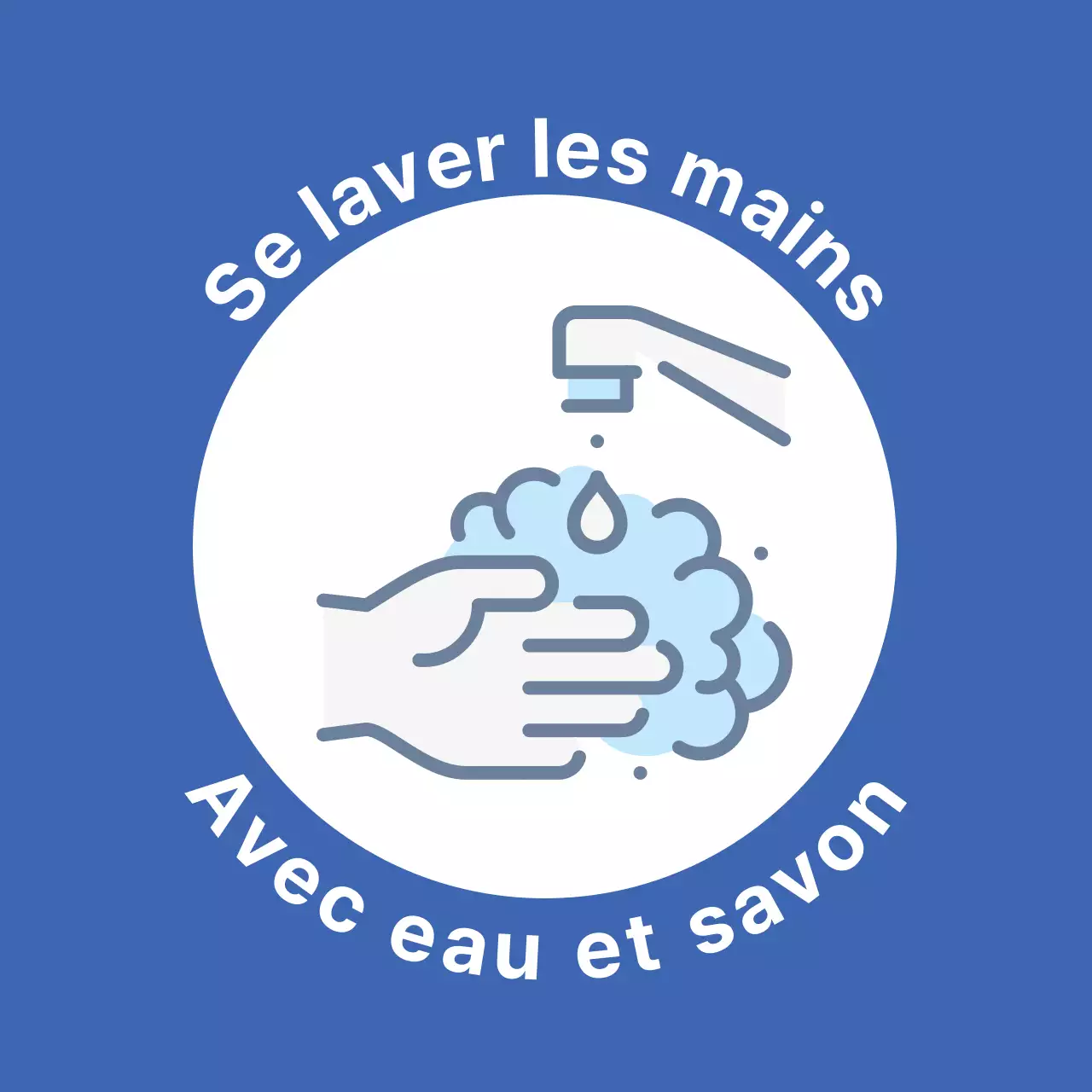 Guide de prévention du coronavirus simple et illustré en bleu