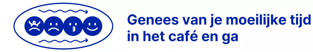 Marineblauw, schoon en eenvoudig emoji en tekst zin combinatie stijl cafe