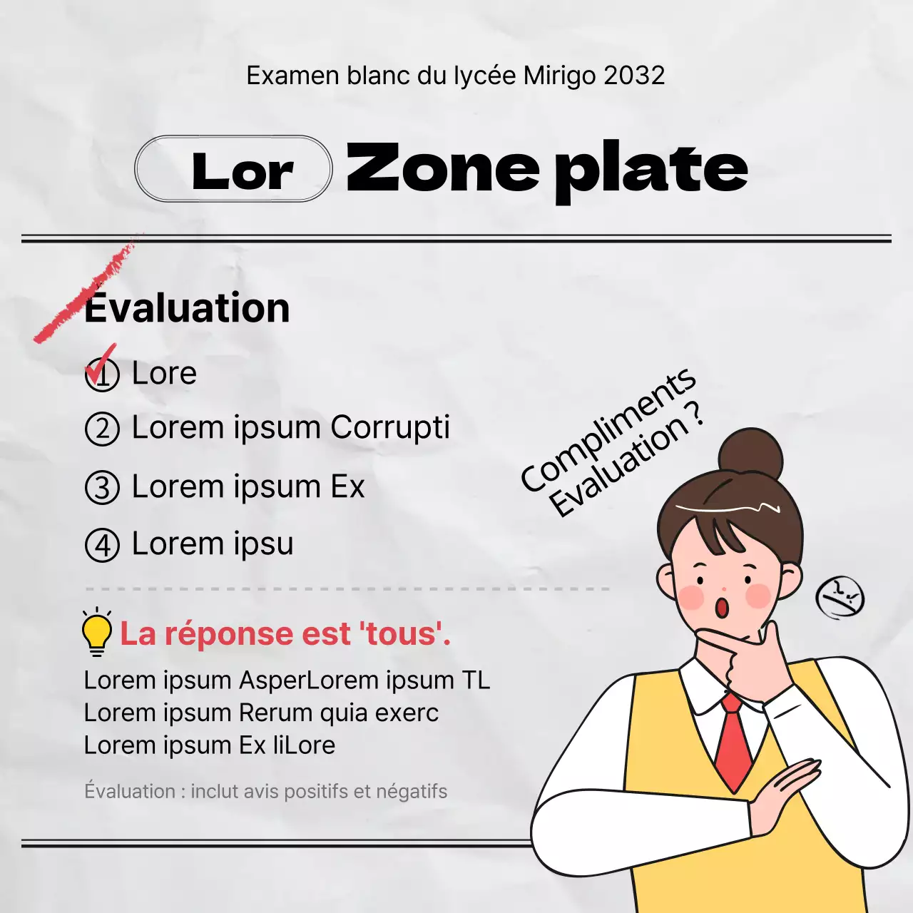 Carte d'évaluation à face jaune et verteNouvelle conception