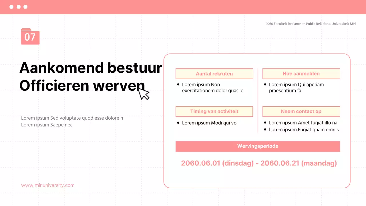 Aankondiging van de plenaire eindejaarsvergadering in een eenvoudige stijl van beige en roze