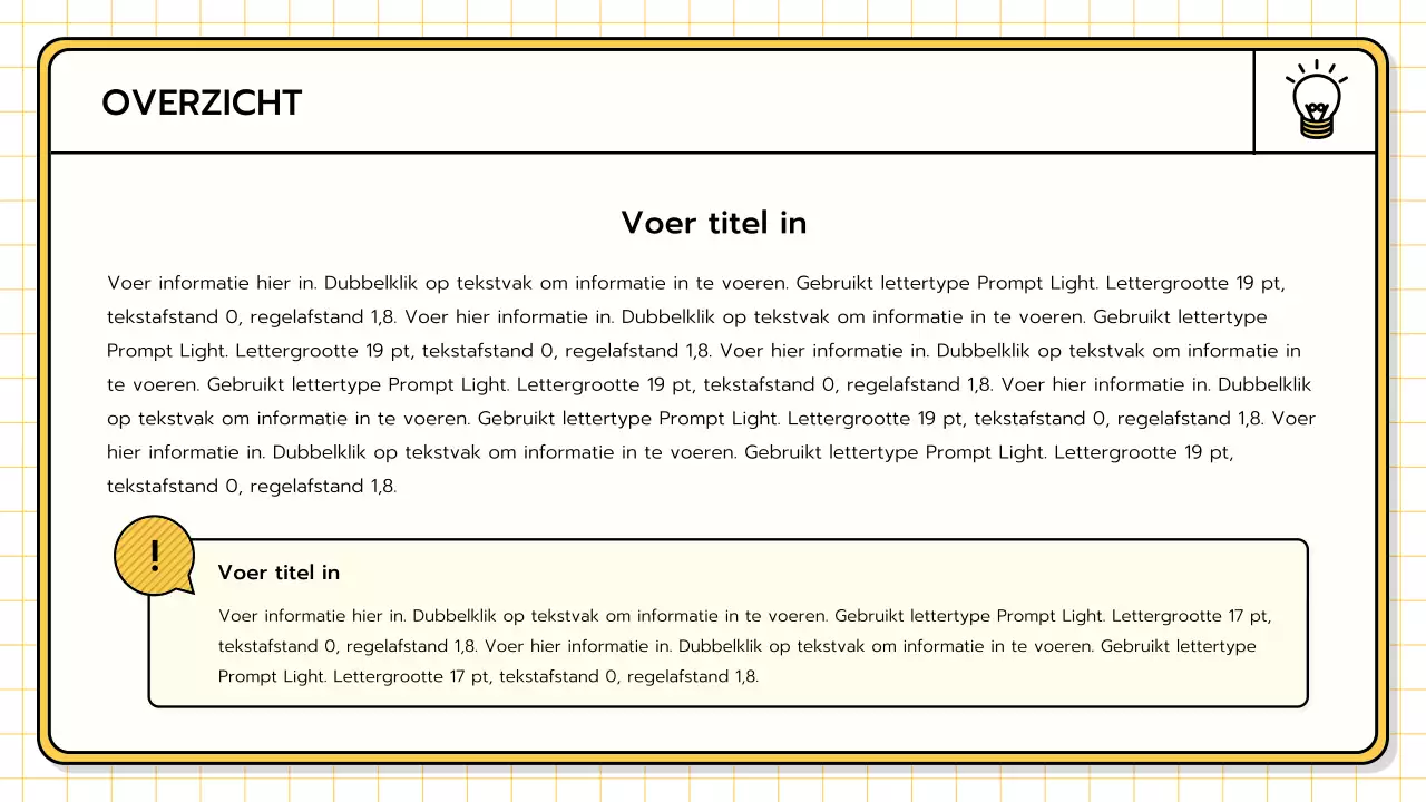 Een basispresentatieset in geel, limoengroen en blauw