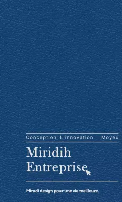 Couverture de l'agenda avec le slogan et le logotype de votre société de design