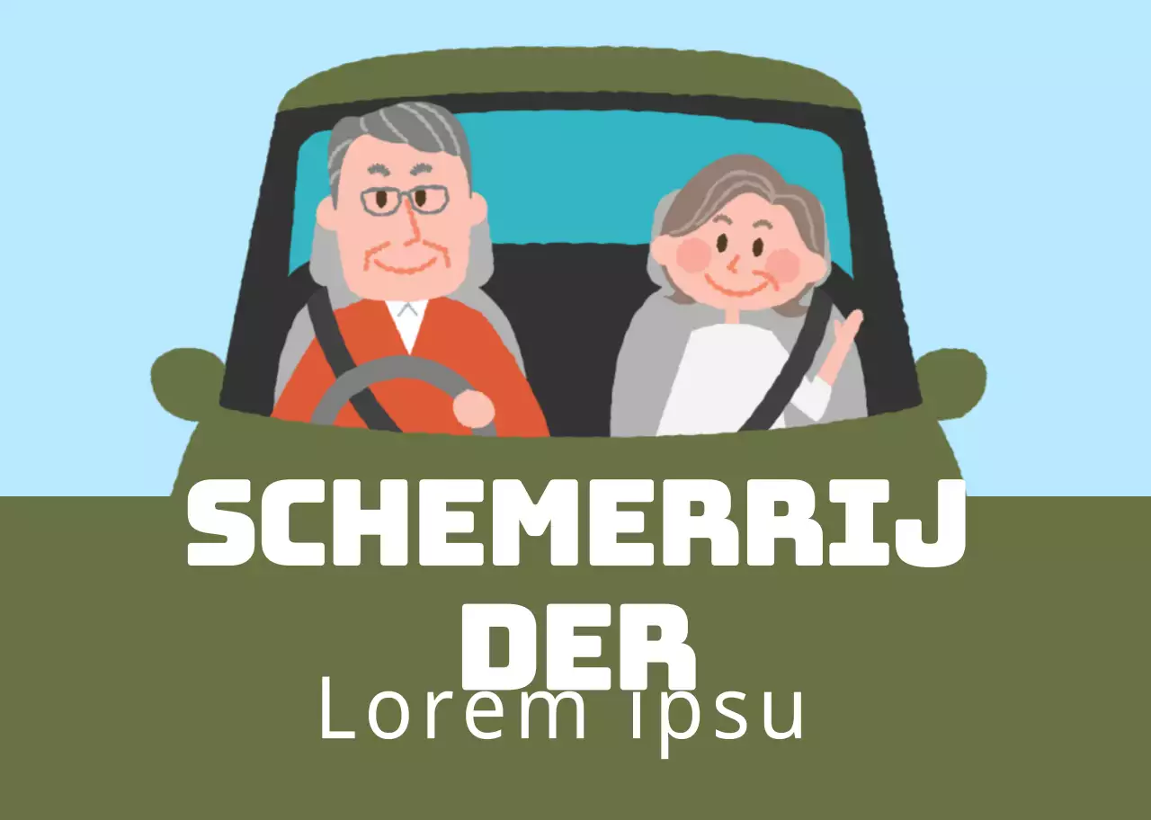 Licht blauw groen oud paar illustratie veilig rijden