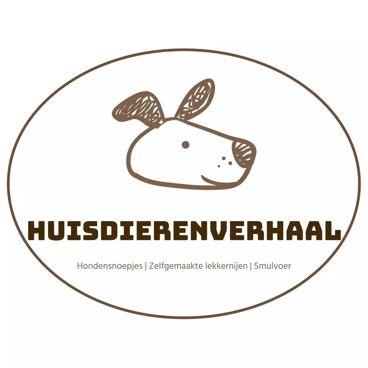 Schattige puppy-illustratie in bruine kleur conceptlogo voor het promoten van een winkel