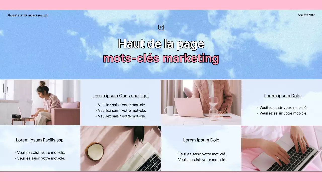 Tendances de l'industrie du marketing des médias sociaux sur fond bleu clair