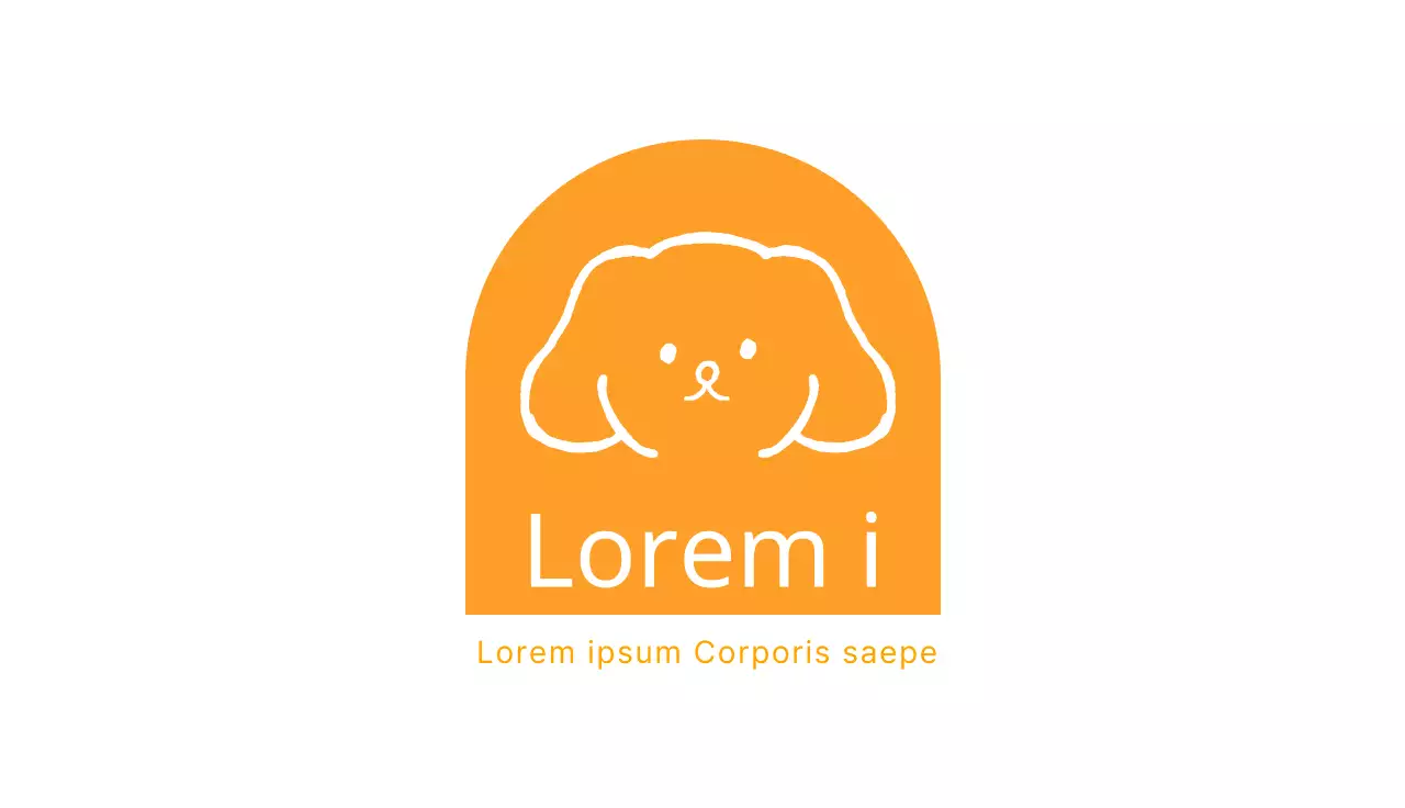 Carte de visite d'un café pour animaux avec illustration d'un chien jaune