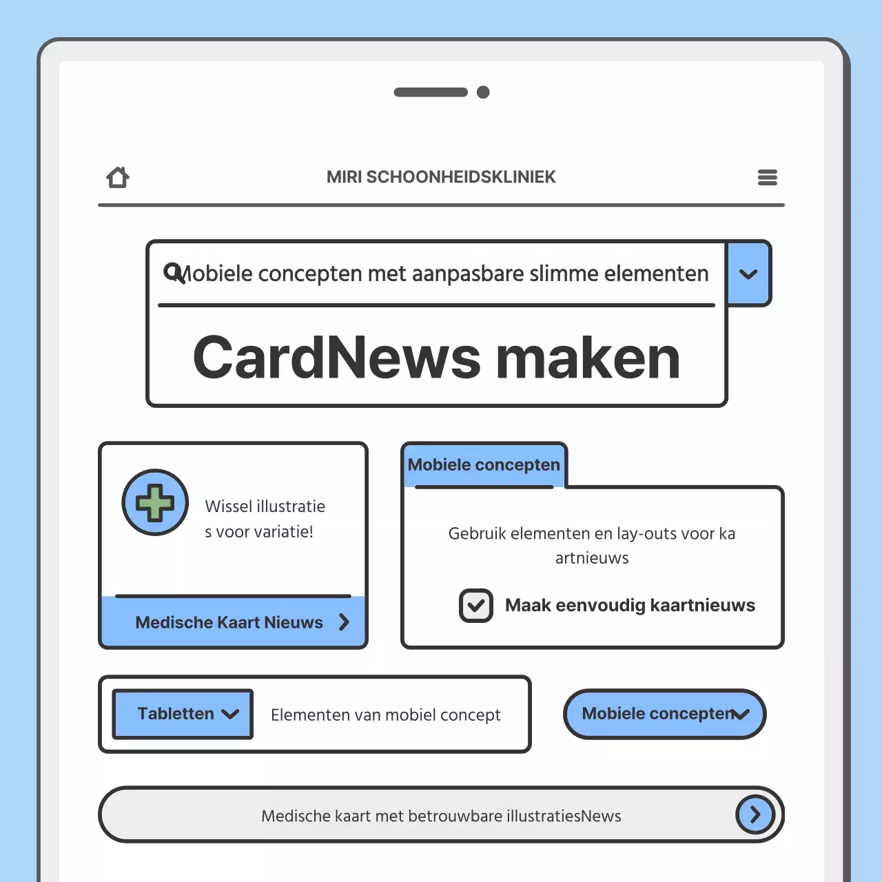Promoot je ziekenhuis met een schattig mobiel concept in lichtblauw