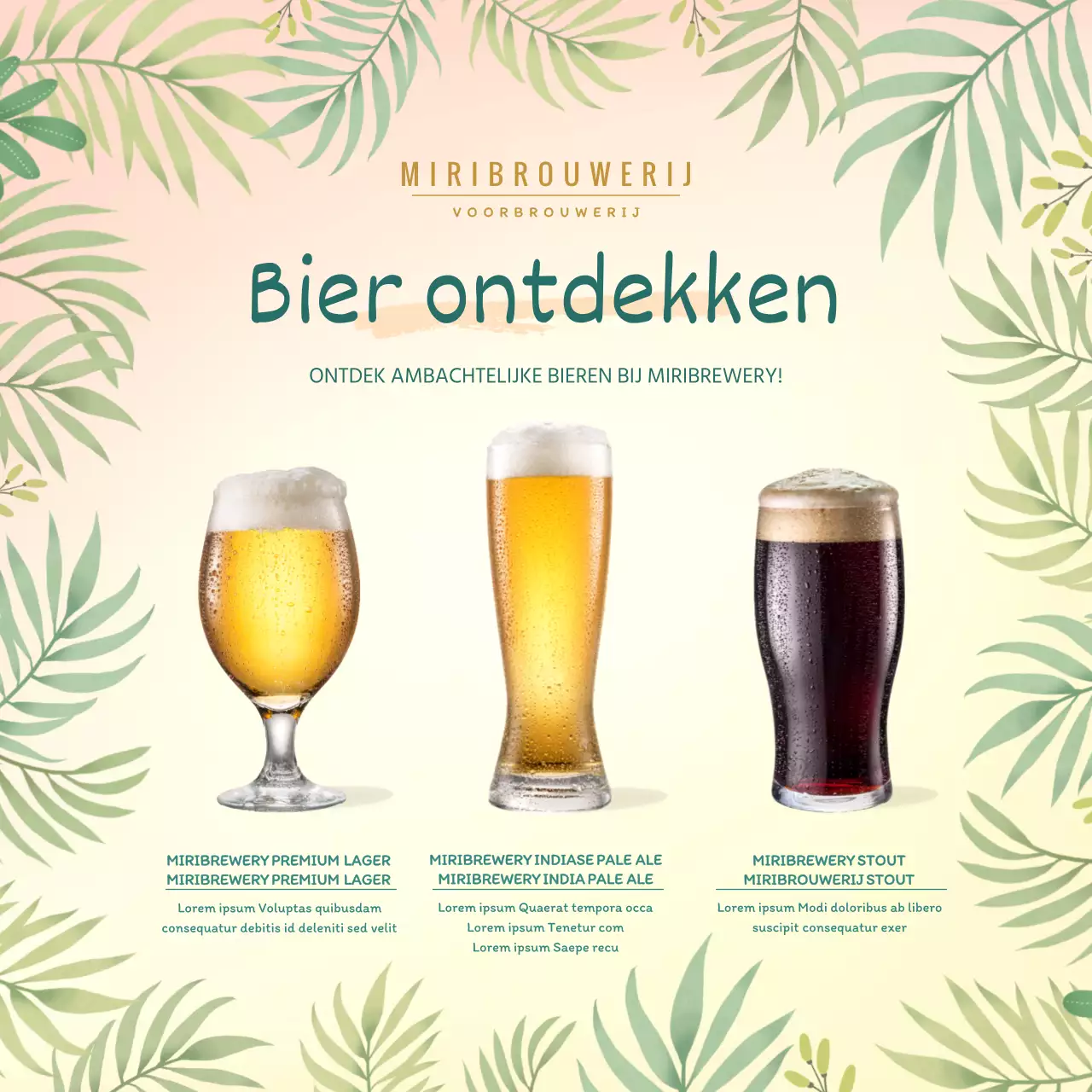Tropische Craft Beer Vierkante Banner