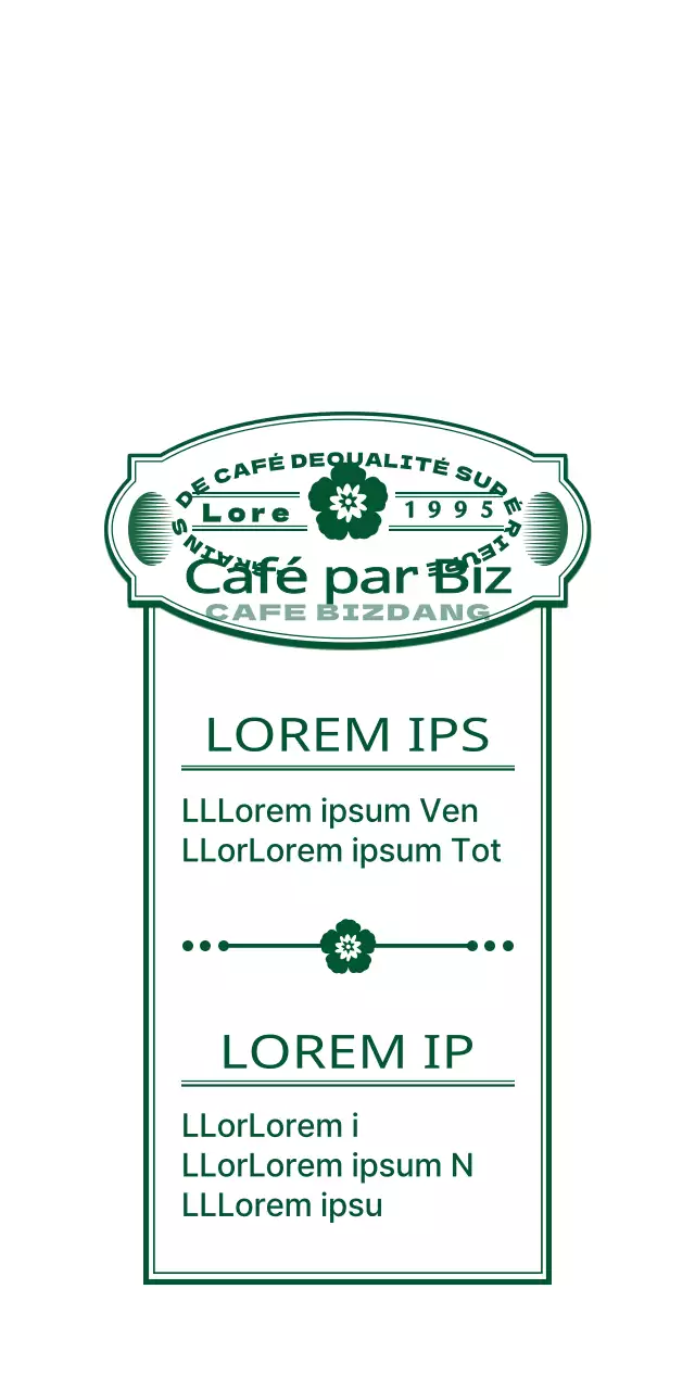 Vert et blanc, simple, moderne, rétro, emblème, logo, information sur les cafés