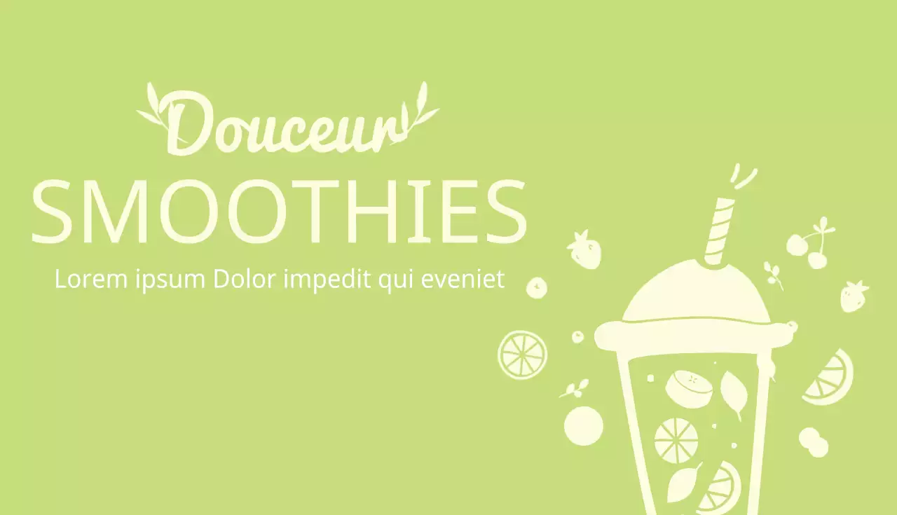 Carte de visite d'un magasin de smoothie simple