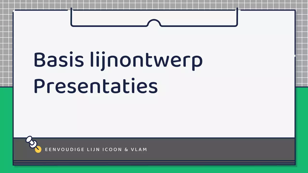 Presentatie over het ontwerpen van schattige basispictogrammen in groen en geel