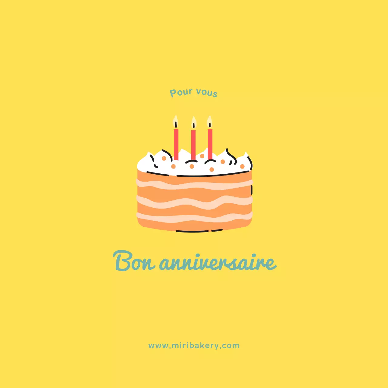 Carte d'anniversaire jaune