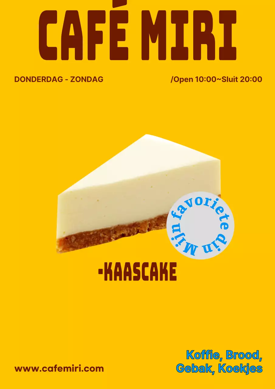 Promoot een moderne cafétaart in geel en bruin