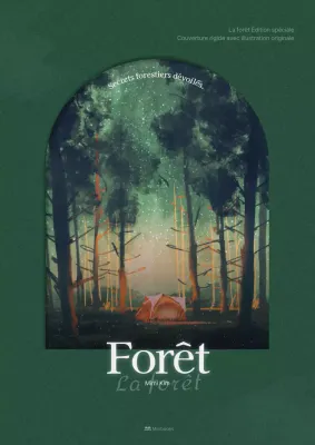 Une couverture de roman conceptuel vert foncé et rêveur