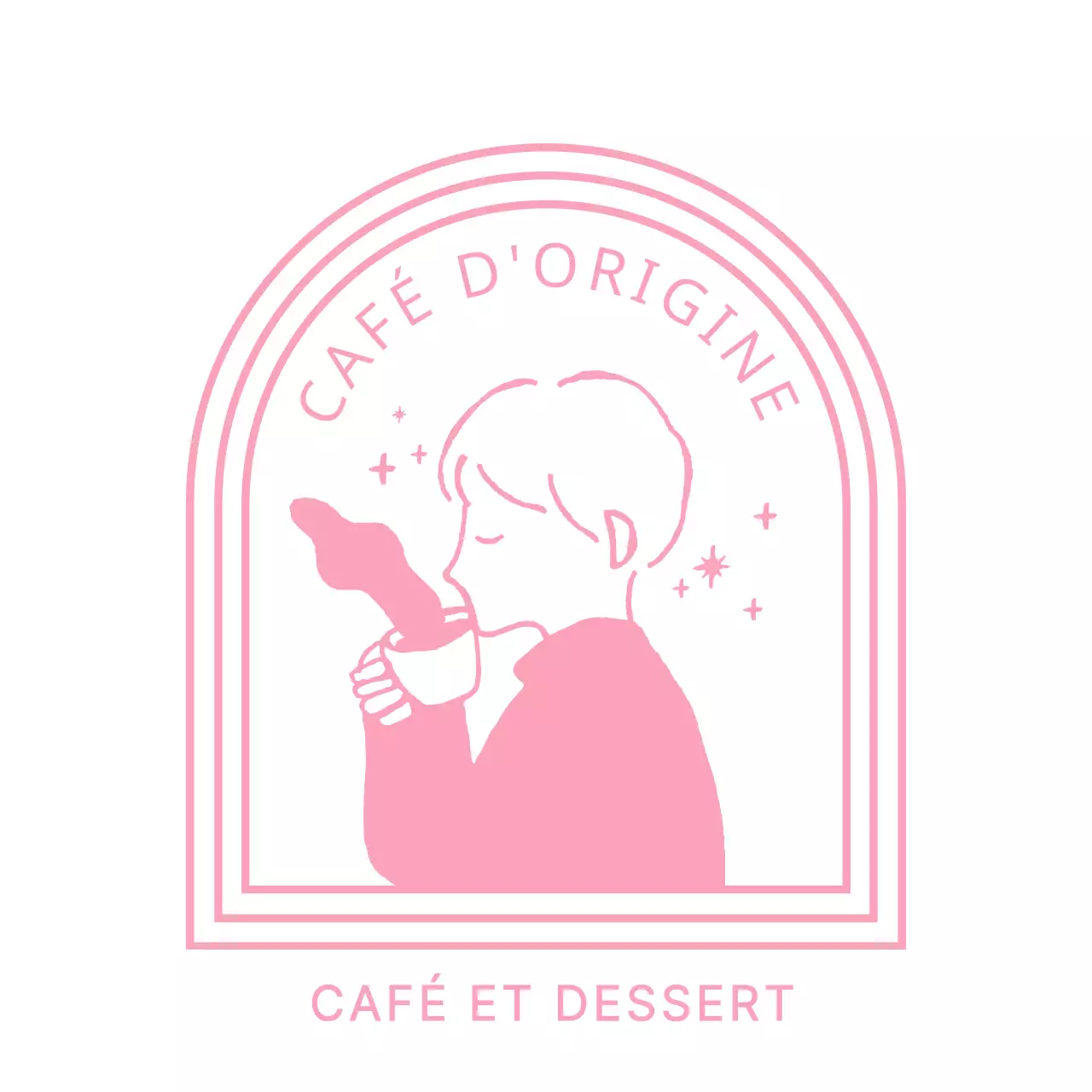 Coupe à glace illustrée du logo du café