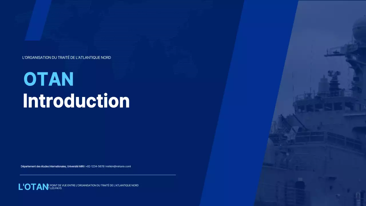 Présentation simple de l'Organisation du traité de l'Atlantique Nord en bleu