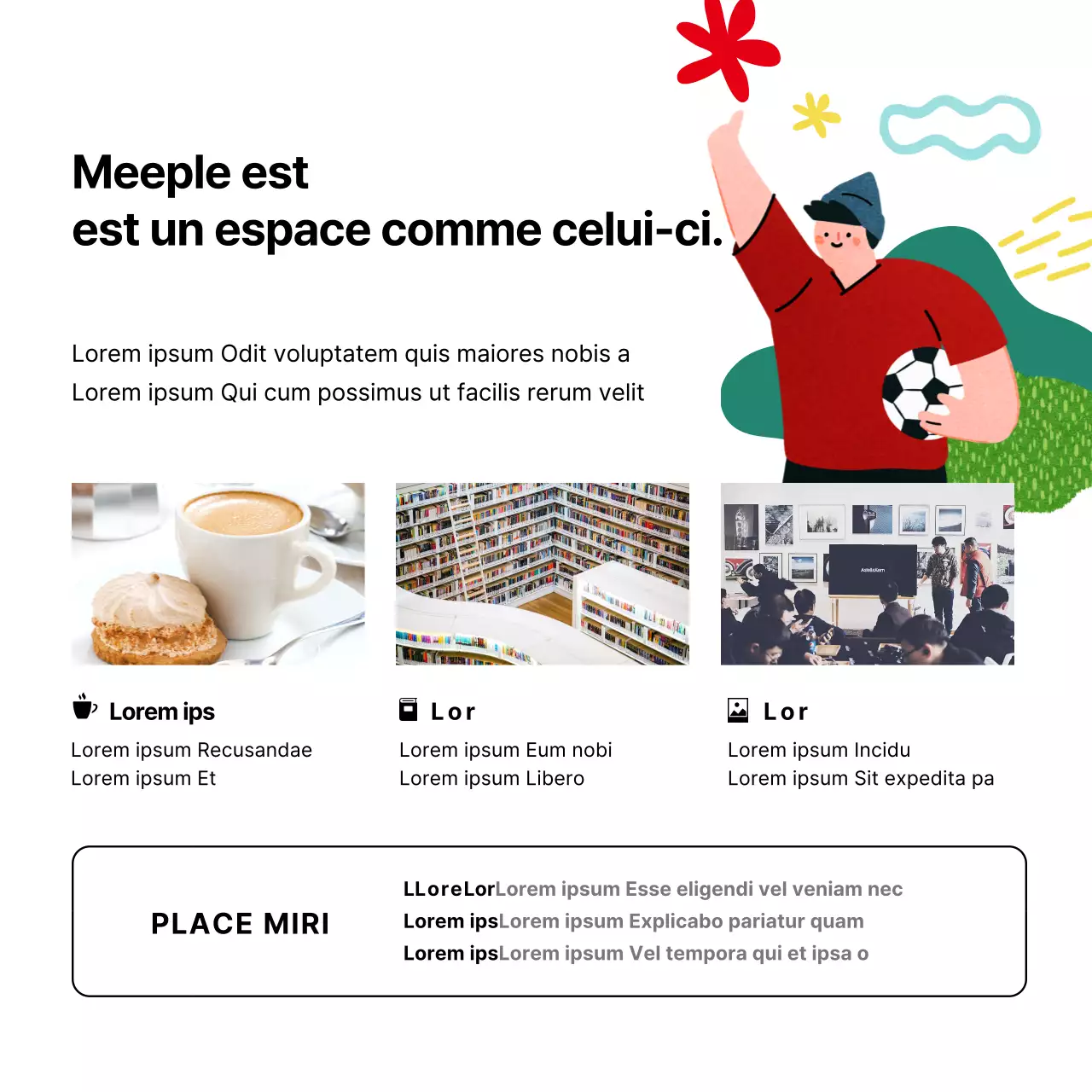 Illustrations simples et mignonnes en blanc et noir Expositions Spectacles Complexes Installations Information Guide du brouillard