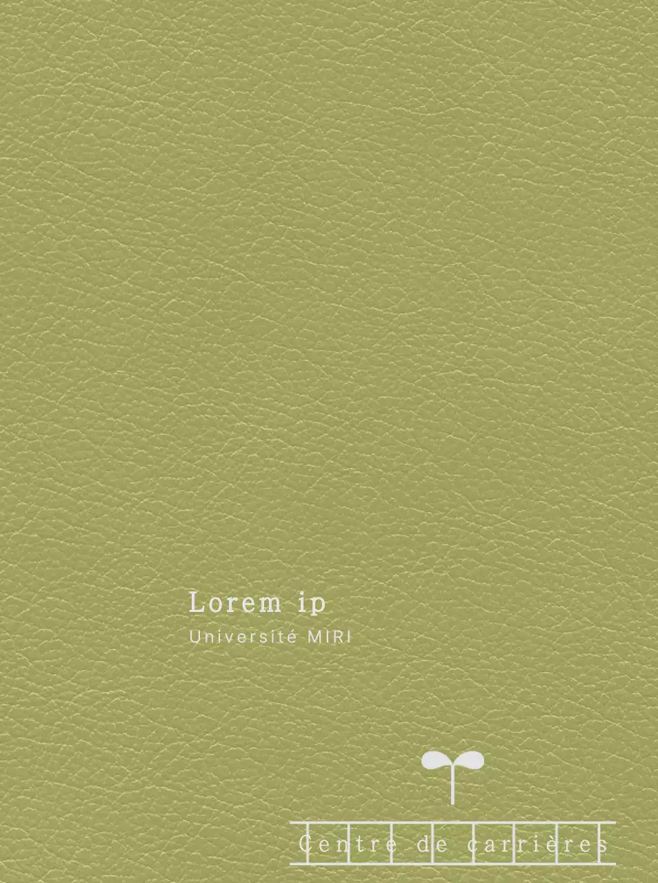 Couverture d'agenda universitaire avec l'aspect du papier manuscrit du Centre de carrières