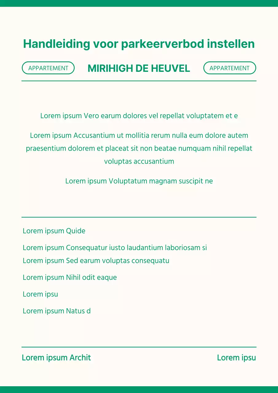 Clean concept parkeerbevel bewegwijzering in lichtgeel en groen