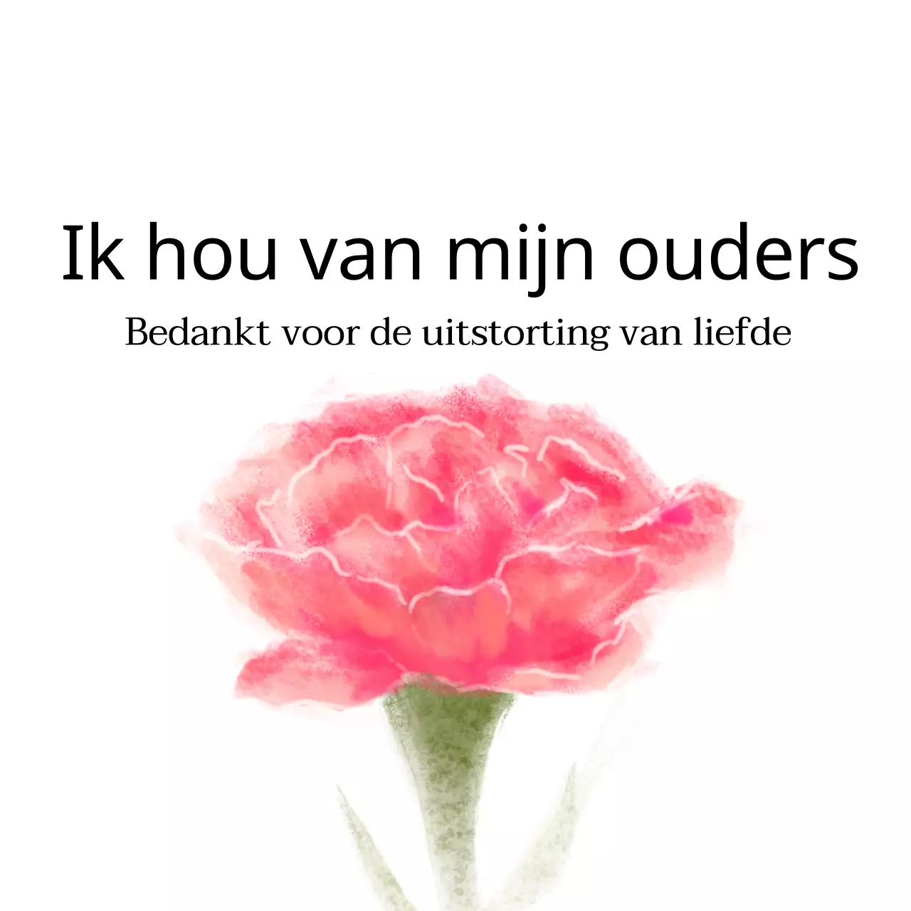 Moederdaggroeten in roze anjers