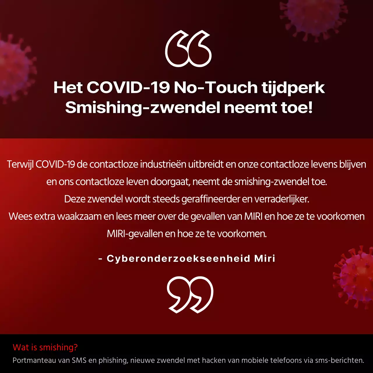 Rood en zwart smishing waarschuwingen