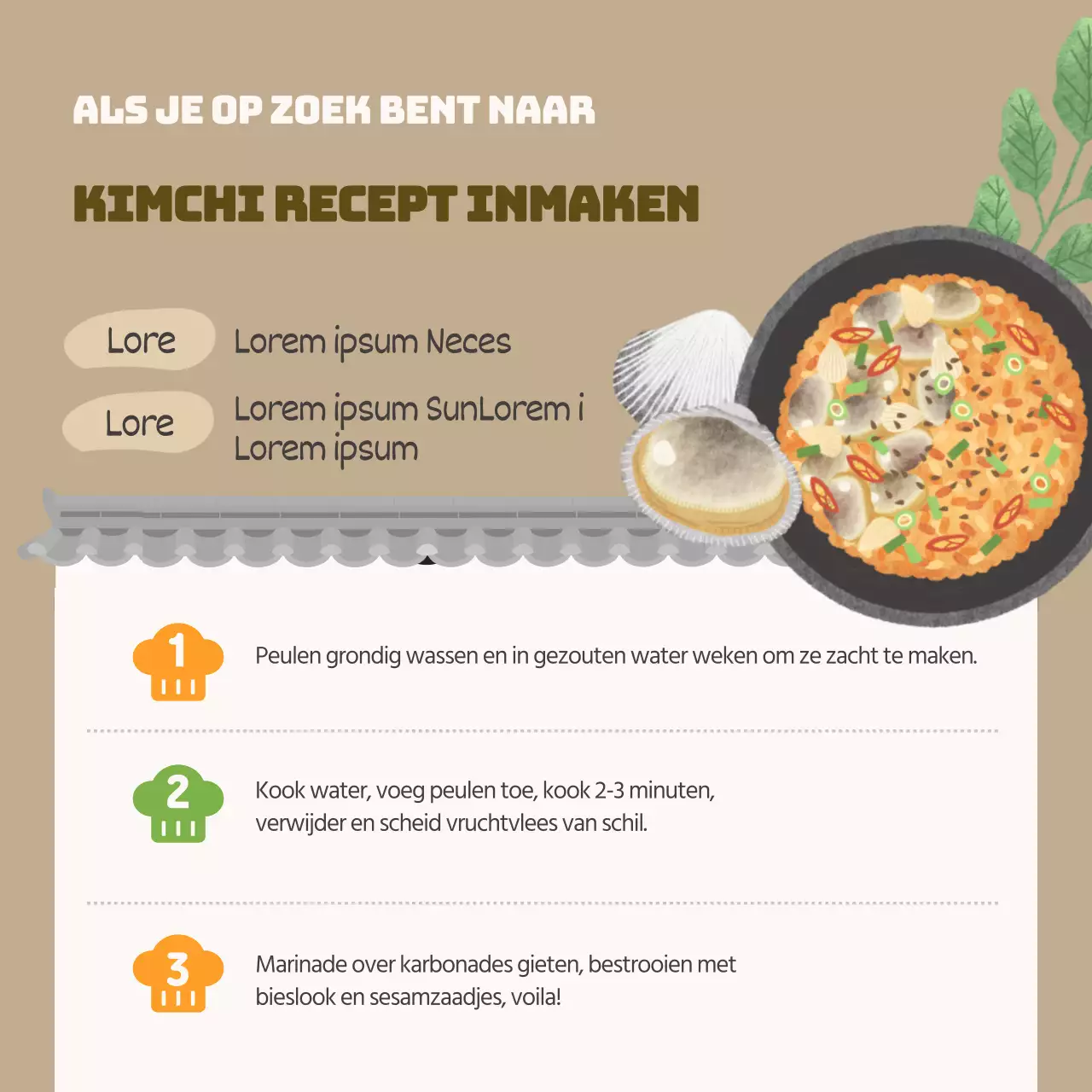 Een net en opgeruimd kimchireceptthema