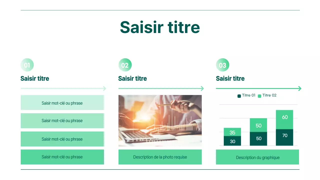 Graphique chronologique avec dégradé vert