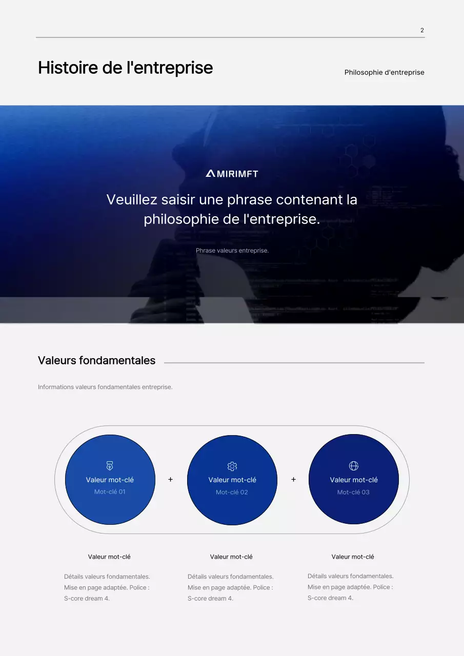 Concept de gradient noir et bleu, plan d'affaires pour l'industrie manufacturière