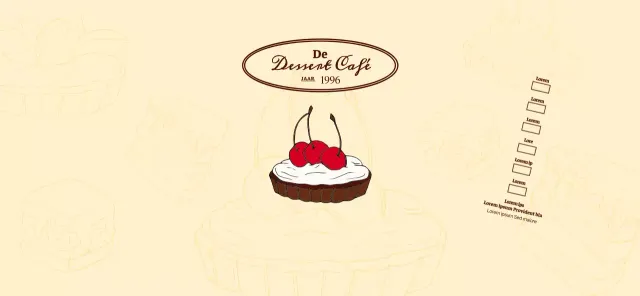 Promoot en informeer cafés met een emotioneel logo in roodbruin en lichtgeel