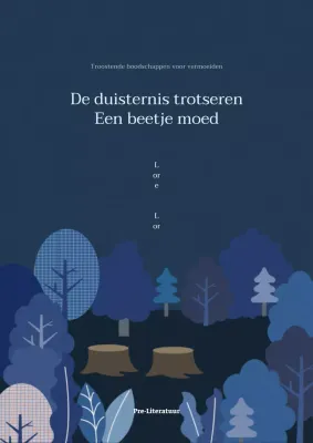 Geïllustreerde essay boekomslag in blauw