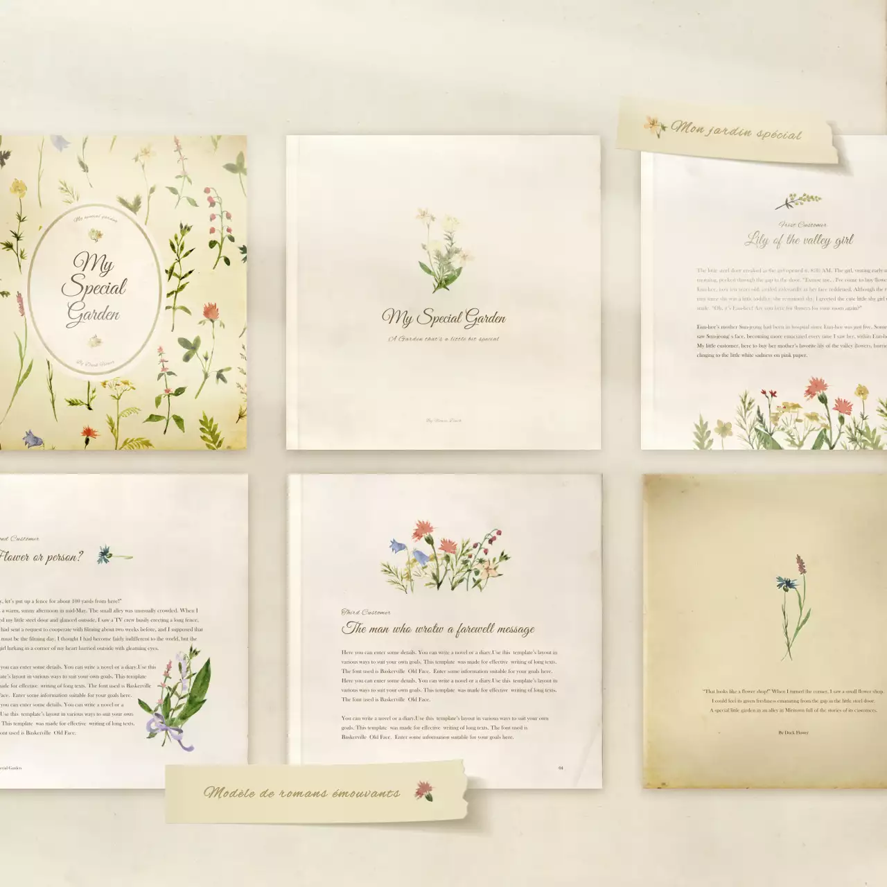 Pack émotionnel avec concept de livre de fiction en aquarelle blanc cassé et délavé