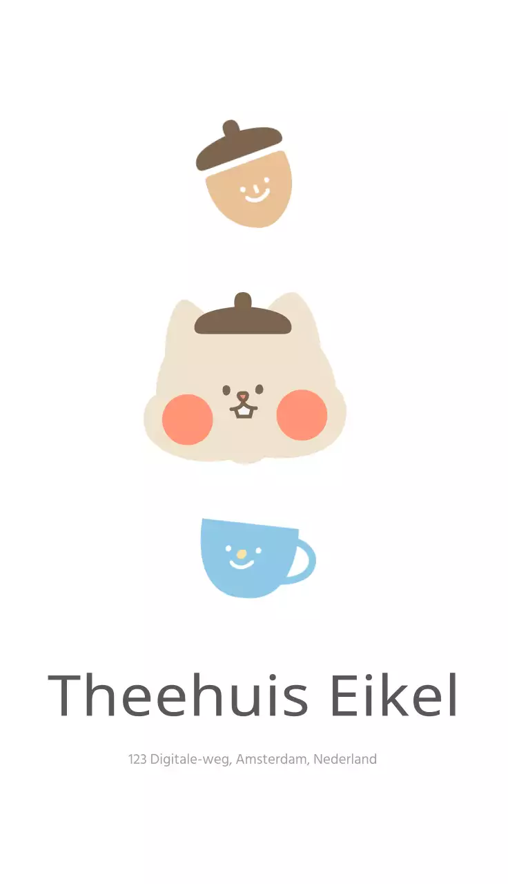 Witte schattige geïllustreerde gestempelde visitekaartjes voor een café