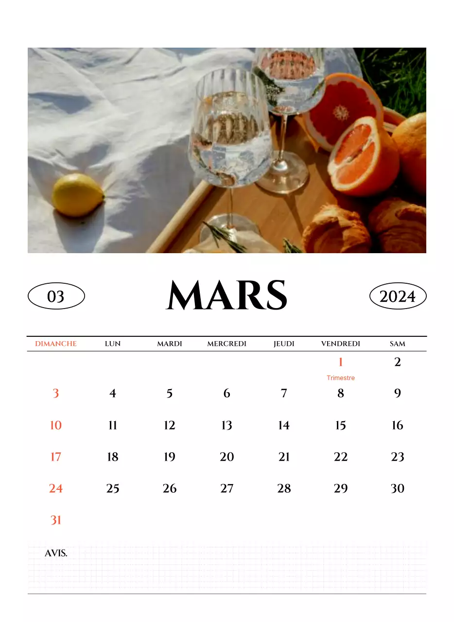 Calendrier mural de style simple avec concept de photographie de voyage émotionnelle en noir et blanc