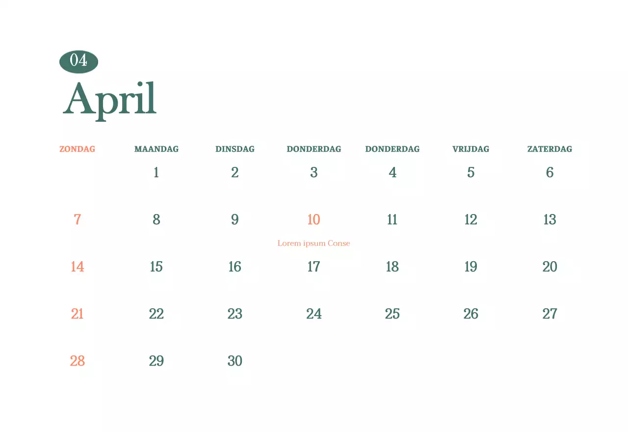 Cafékalender met aanbevelingen voor drankjes van de maand