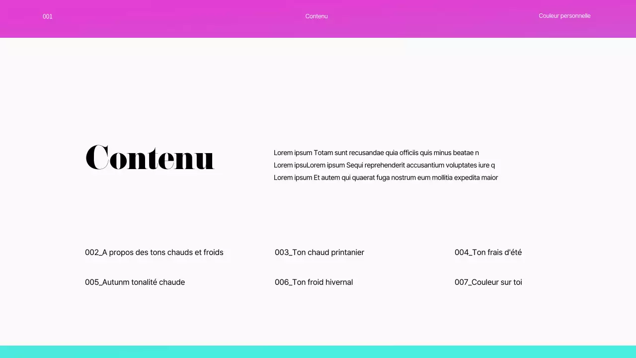 Un arc-en-ciel de couleurs personnelles pour les présentations