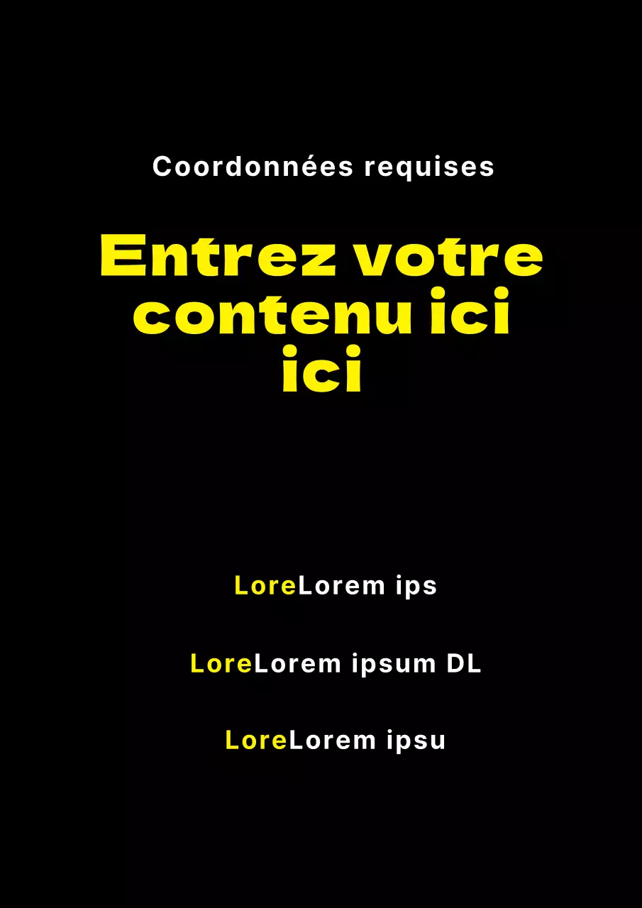 Promouvoir un simple calendrier des événements en noir et jaune