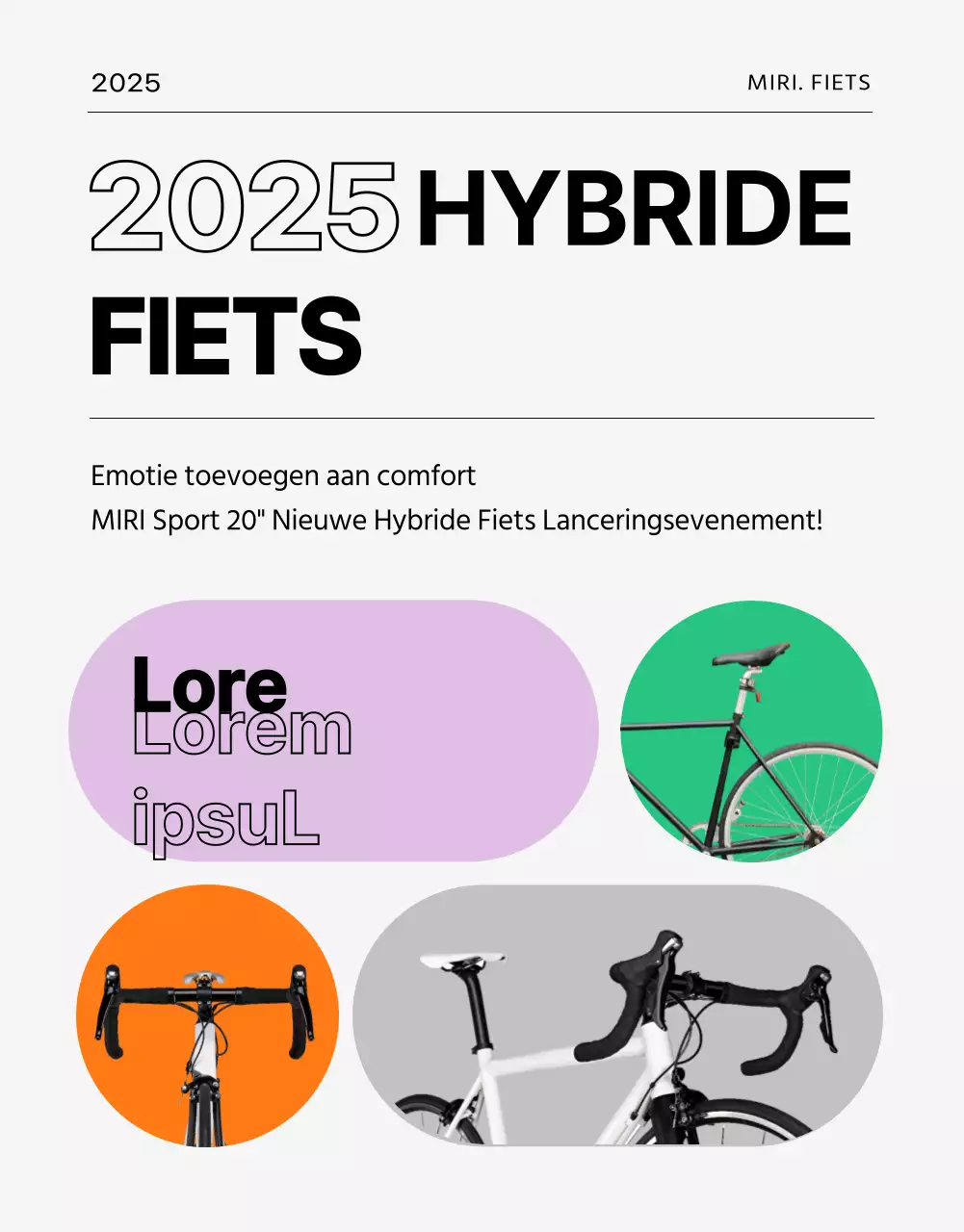 Fietsevenement met grijze achtergrond en strakke lijnen