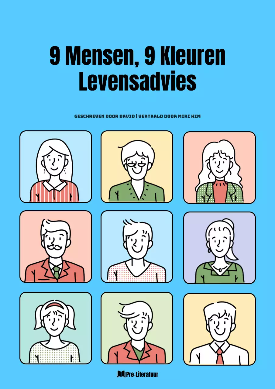 Een kleurrijk zelfhulpboek met lichtblauw getekende illustraties