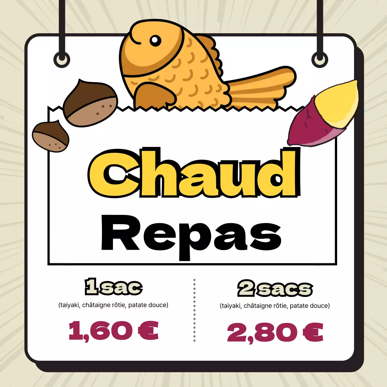 Illustration mignonne taiyaki taiyaki gunkanbon patate douce ligne illustration effet discount événement