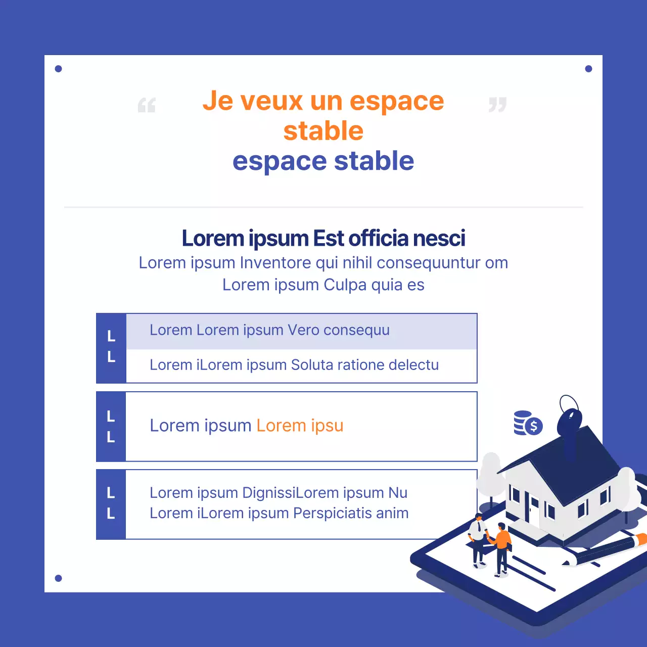 Carte des quatre rois de la politique de la jeunesse bleu et orange news design
