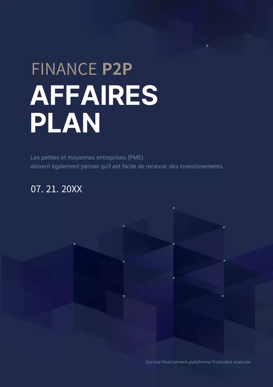 Bleu marine Simple Business Corporate Finance P2P Business Plan