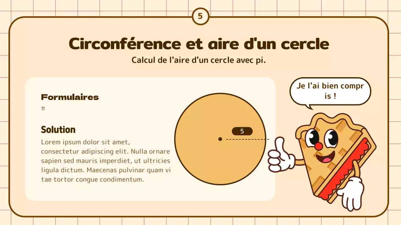 Mignon dessin animé d'éducation circonférentielle en beige et marron