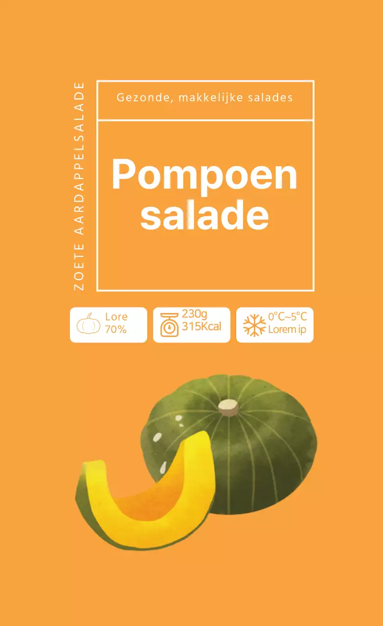 sinaasappelsalade pompoensalade voedingsetiketten