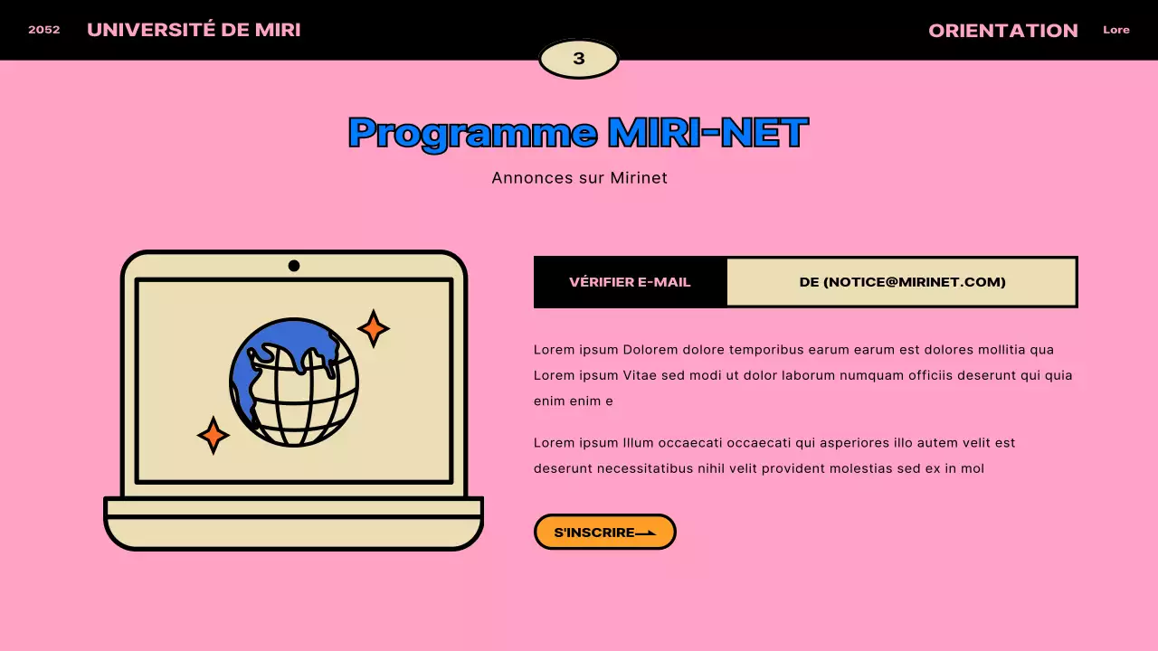 Concept vintage en bleu et orange pour l'orientation des étudiants internationaux