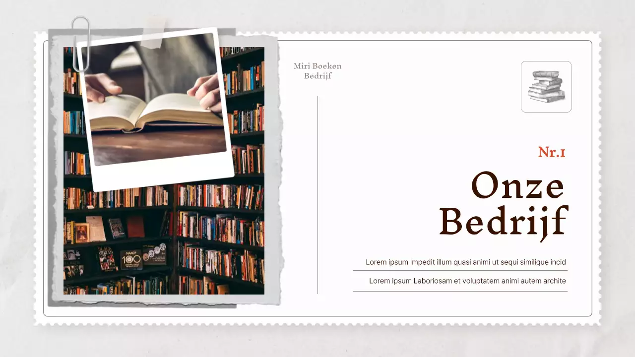 Een vintage bedrijfsprofiel in beige en grijs