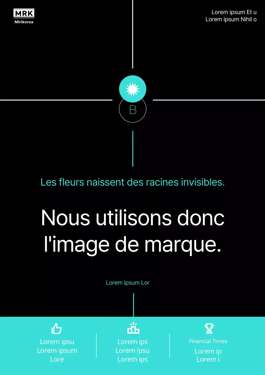 Une image de marque simple en noir et menthe
