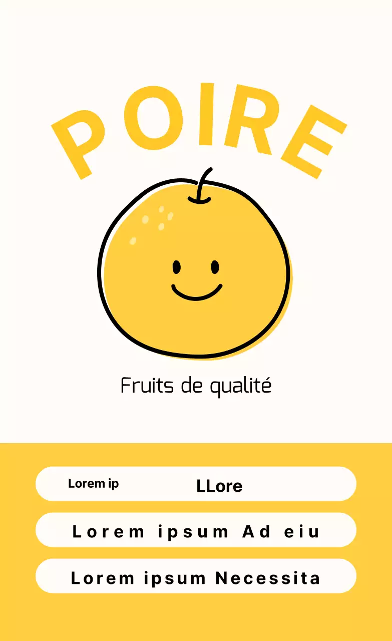 Autocollant vertical poire mignonne