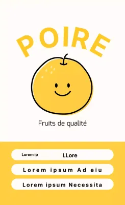 Autocollant vertical poire mignonne