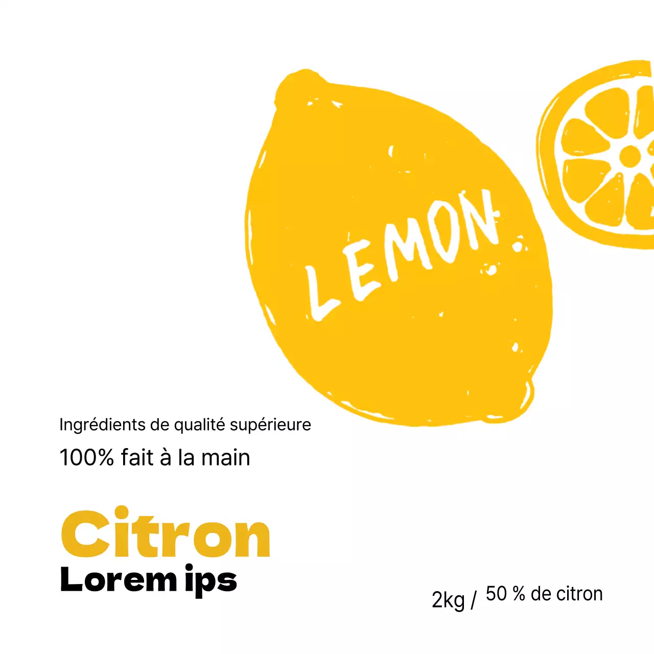 Étiquette pour la confiture maison au citron